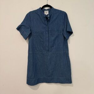 G. Label by Goop (gwyn) Blue Denim Chambray Short Sleeve Dress 2